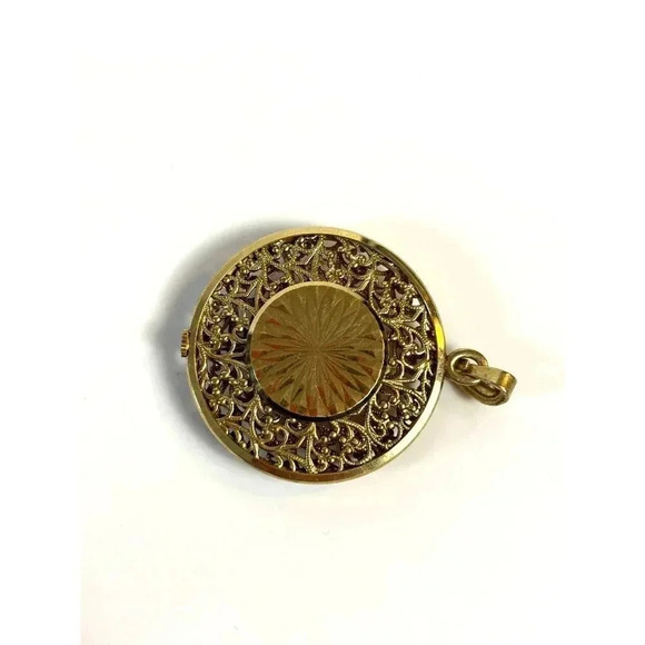 Gorgeous Vintage Carravelle Circular Pendant Necklace Clock - Picture 8 of 8